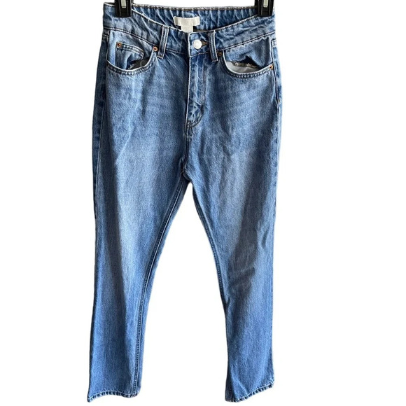 H&M High Rise Straight Leg Jeans Size 2 - Picture 2 of 5